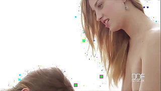 Russian Co-eds experiment with Well-endowed Hot Threesome